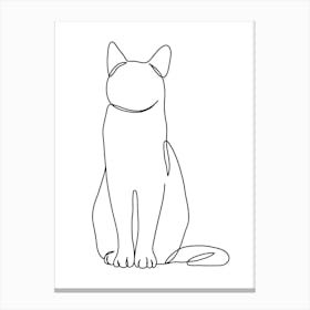 One Line Drawing Of A Cat Line Art Hand Drawing Illustration Lienzo