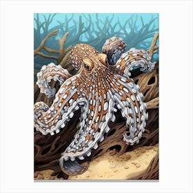 Mimic Octopus Illustration 8 Canvas Print