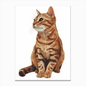 American Bobtail Cat Clipart Illustration 6 Canvas Print