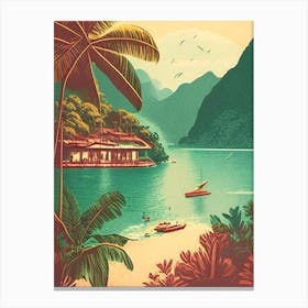 Ilha Grande Brazil Vintage Sketch Tropical Destination Canvas Print