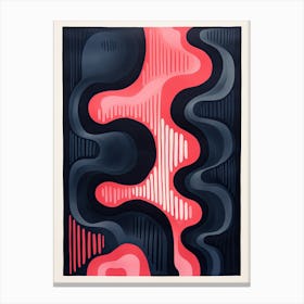 Minimalism Abstract Print, Red, Dark Canvas Print