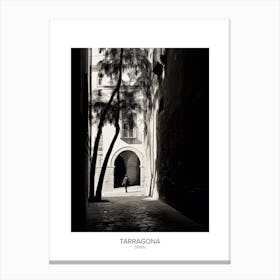 Poster Of Tarragona, Spain, Black And White Analogue Photography 1 Canvas Print