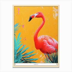 Greater Flamingo Greece Tropical Illustration 8 Poster Canvas Print