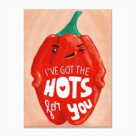 Hot Pepper Love Pun Canvas Print