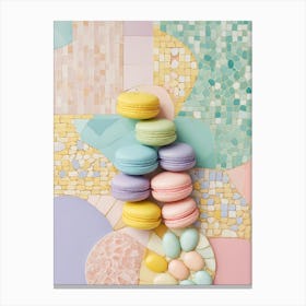 Pastel Macarons Mosaic Canvas Print