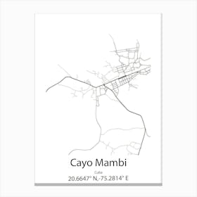 Cayo Mambi,Cuba Minimalist Map Canvas Print