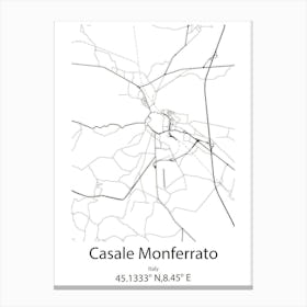 Casale Monferrato,Italy Minimalist Map Canvas Print