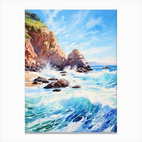 A Painting Of Pfeiffer Beach, Big Sur California Usa 4 Canvas Print