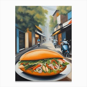 Sandwich On The Street Canvas Print