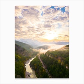 Montana Mountains Aerial Portrait Canvas Print