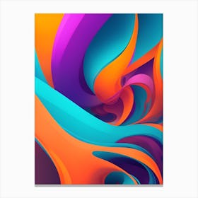 Abstract Colorful Waves Vertical Composition 100 Canvas Print