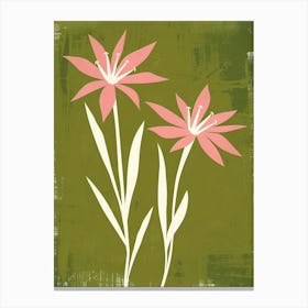 Pink & Green Edelweiss 1 Canvas Print