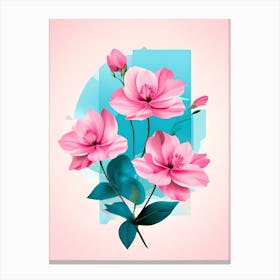 Pink Flowers On A Pink Background 2 Canvas Print