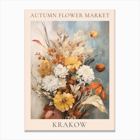 Autumn Flower Market Poster Krakow Canvas Print