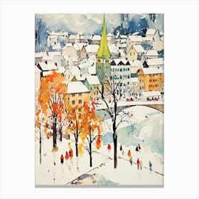 Winter Snow Lucerne   Switzerland Snow Illustration 3 Canvas Print