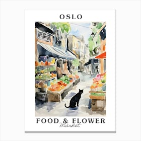 Food Market With Cats In Oslo 1 Poster Canvas Print