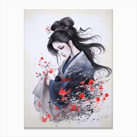 Japanese Calligraphy Illustration 8 Canvas Print