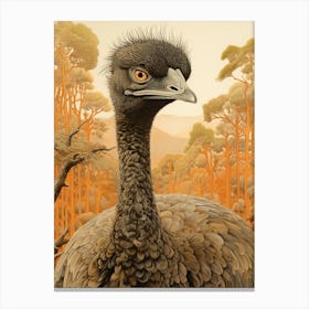 Dark And Moody Botanical Emu 1 Canvas Print