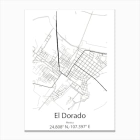 El Dorado Hills,United States Minimalist Map Canvas Print