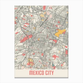 Mexico City Map Poster Canvas Print