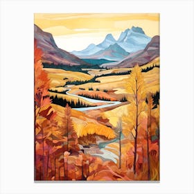 Autumn National Park Painting Glacier National Park Montana Usa 2 Canvas Print
