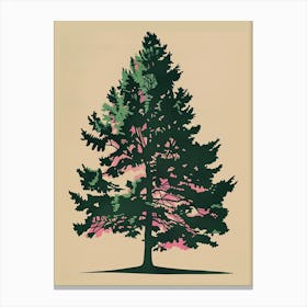 Hemlock Tree Colourful Illustration 3 Canvas Print