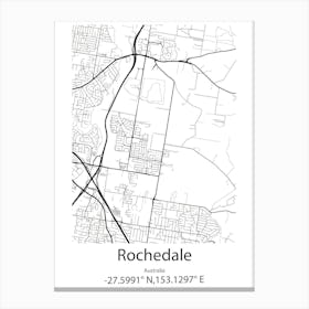 Rochedale,Australia Minimalist Map Canvas Print