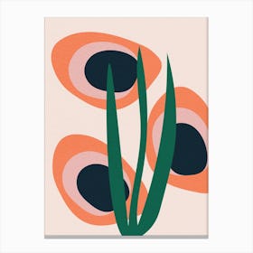 Abstract Mid Century Modern Leaf Painting Canvas Print