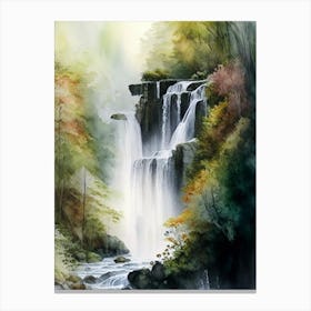 Henrhyd Falls, United Kingdom Water Colour  (2) Canvas Print