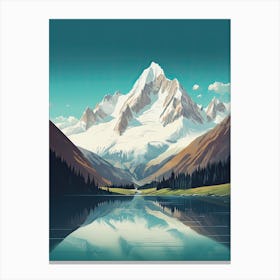Chamonix Mont Blanc   France, Ski Resort Illustration 2 Simple Style Canvas Print