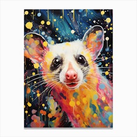  A Climbing Possum Vibrant Paint Splash 1 Canvas Print