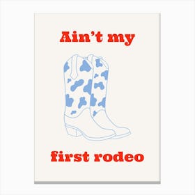 First Rodeo Blue & Red Canvas Print