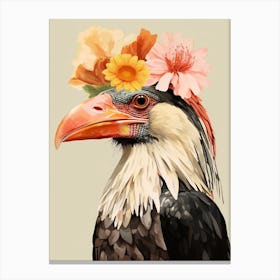 Bird With A Flower Crown Crested Caracara 2 Canvas Print