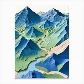 3d Mountain Landscape Canvas Print