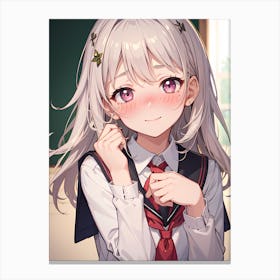 Anime Girl In School Uniform 6 Canvas Print