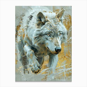 Arctic Wolf Precisionist Illustration 2 Canvas Print