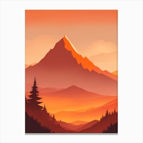 Misty Mountains Vertical Background In Orange Tone 31 Canvas Print