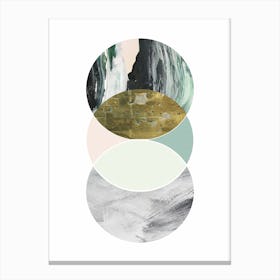 Textured Abstract Peach and Grey Circles Canvas Print