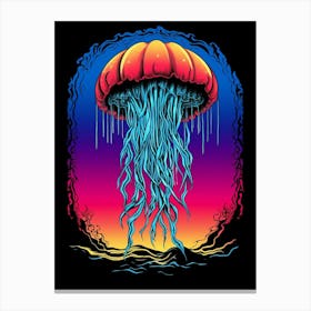 Upside Down Jellyfish Pop Art Style 4 Canvas Print