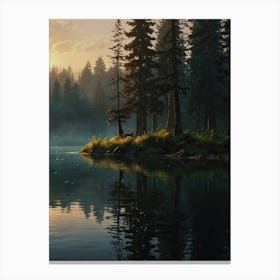 Beautiful Sunrise with the Serenity of the Forest Canvas Print