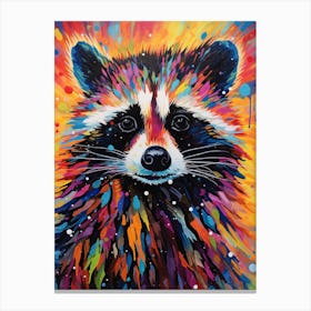 A Bahamian Raccoon Vibrant Paint Splash 1 Canvas Print