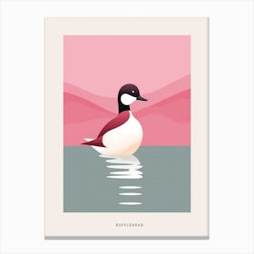 Minimalist Bufflehead 1 Bird Poster Canvas Print