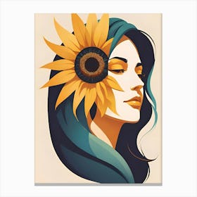 Sunflower Girl Canvas Print