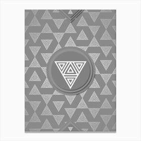 Geometric Glyph Sigil with Hex Array Pattern in Gray n.0196 Canvas Print