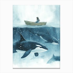 Orca Whales Canvas Print