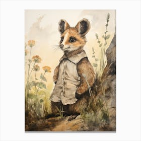 Storybook Animal Watercolour Lemur Canvas Print