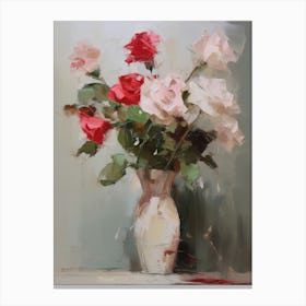 Vintage Rose Oil Painting Canvas Print