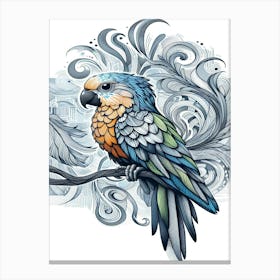 Taffy Parrot On A Branch 1 Canvas Print