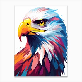 Colourful Geometric Bird Bald Eagle 3 Canvas Print