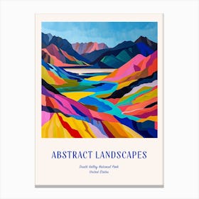 Colourful Abstract Death Valley National Park Usa 1 Poster Blue Canvas Print